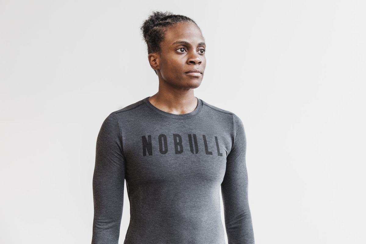 Nobull Women\'s Long Sleeves Deep Grey | Australia (UM3017)
